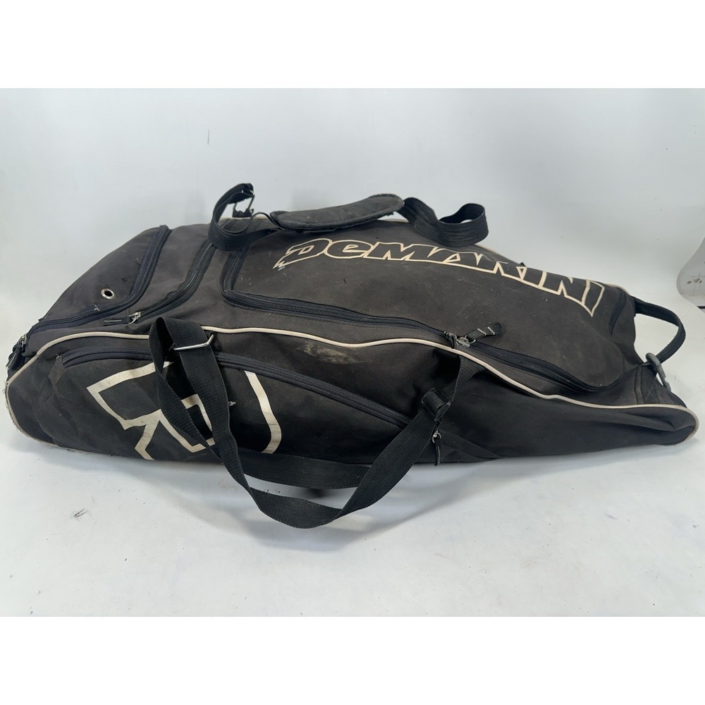 DeMarini Wheeled Baseball Softball Equipment Bag Roller Duffle Nylon Pull Black